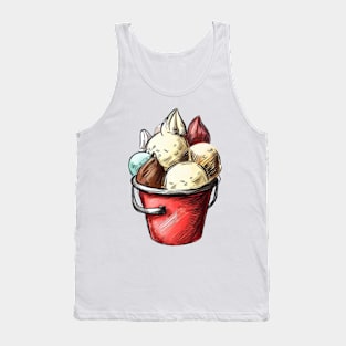 Drawing of ice cream in a red bucket Tank Top